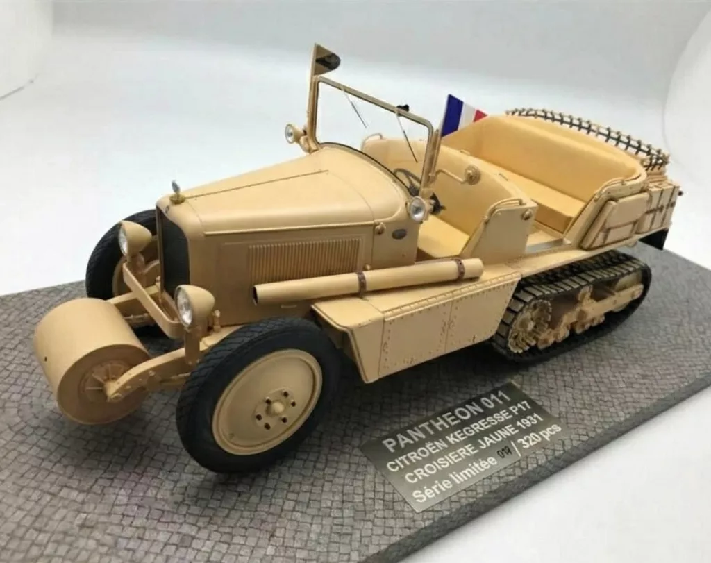 Citroën Kégresse P17 Croisière Jaune 1/18 Pantheon face avan