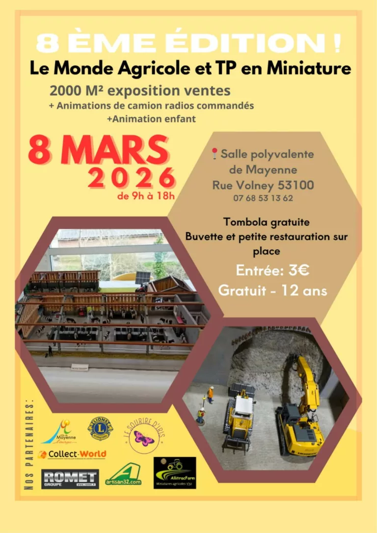 Artisan32 présent au salon Le Monde Agricole et TP en Miniature 2026 à Mayenne