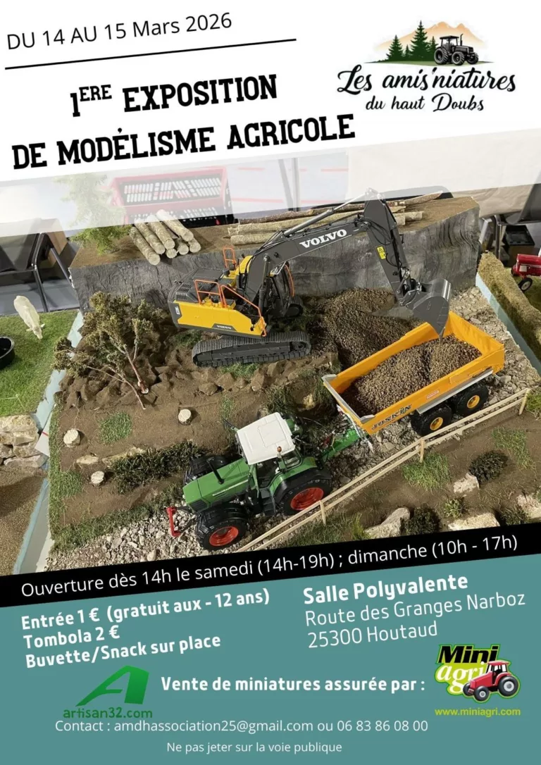 Artisan 32 sera présent à la 1ʳᵉ exposition de modélisme agricole dans le Haut-Doubs – mars 2026