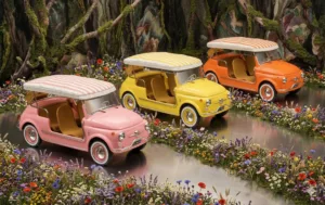 Fiat 500 Jolly 1965 Norev 1 18 rose jaune orange