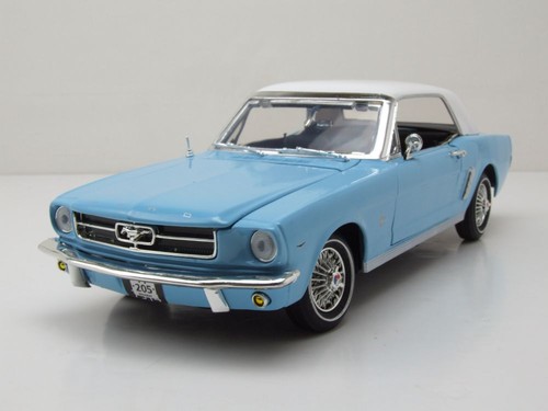Ford MUSTANG Hardtop 1964 Bleu Blanc James Bond 007 Thunderball Modèle 1:18