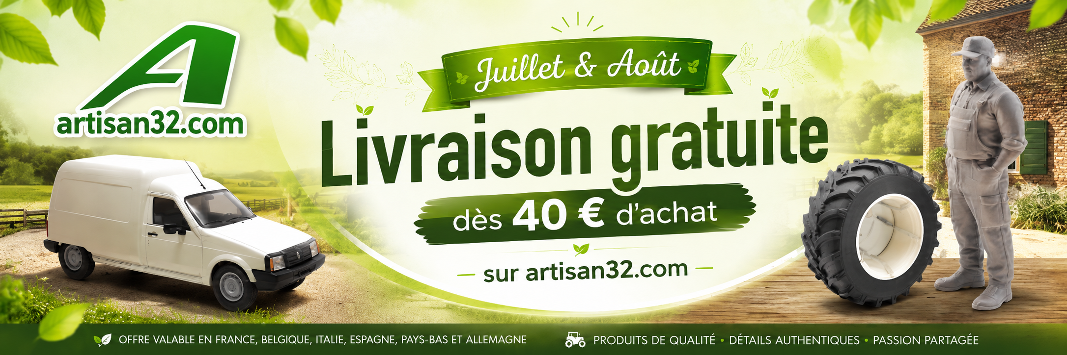 Livraison gratuite sur Artisan32.com : l’offre estivale pour les passionnés de miniatures agricoles
