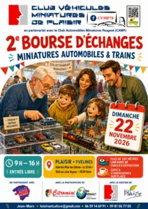 Affiche de la Bourse miniatures Plaisir 2026 organisée par le CVMP78